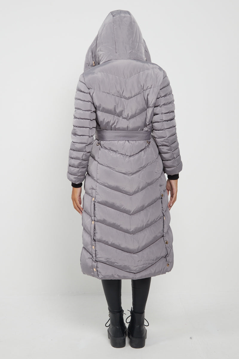 Padded Long line Puffer Coat - Milan - Storm Desire