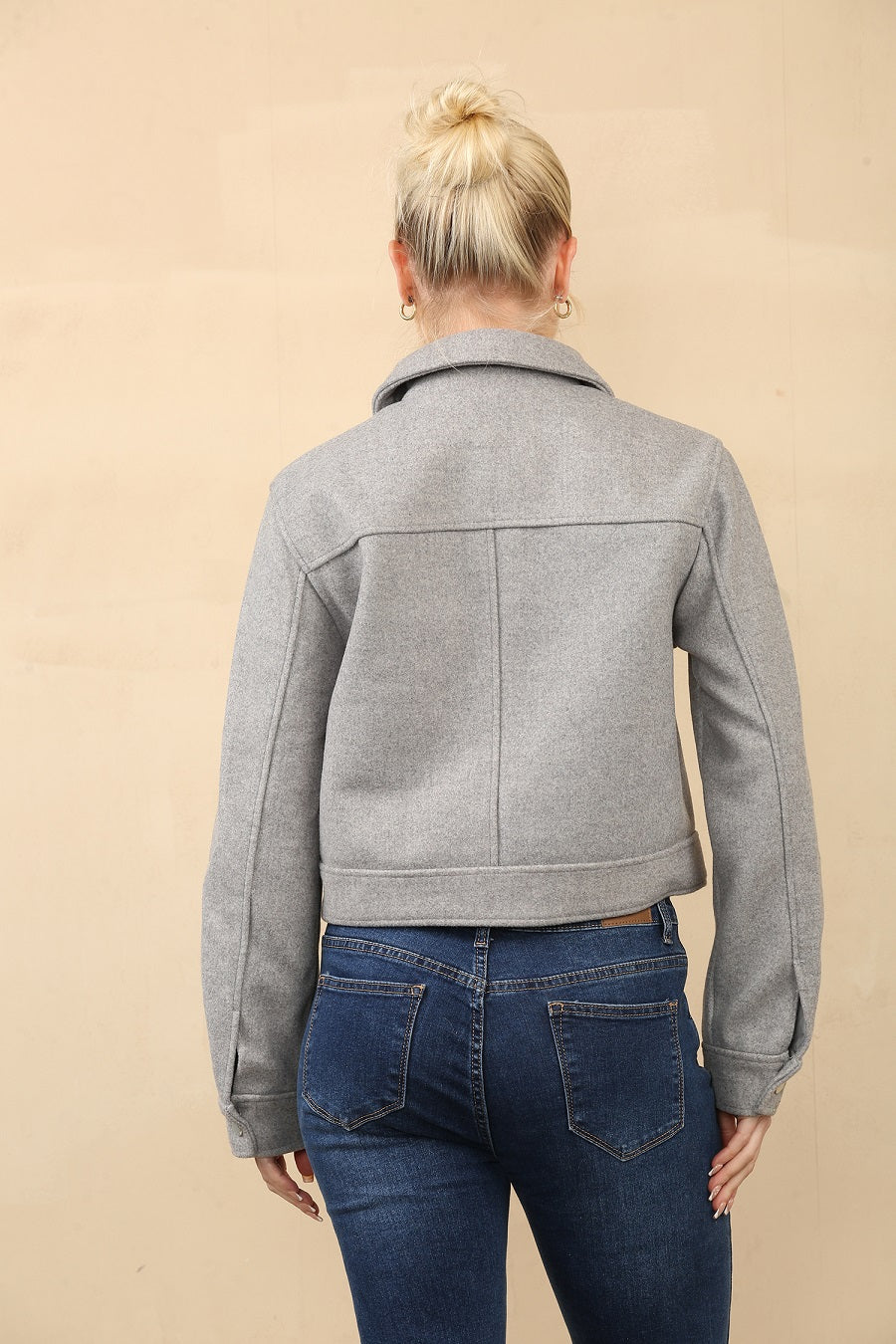 Collared Pocket Bomber Jacket - Aisha - Storm Desire