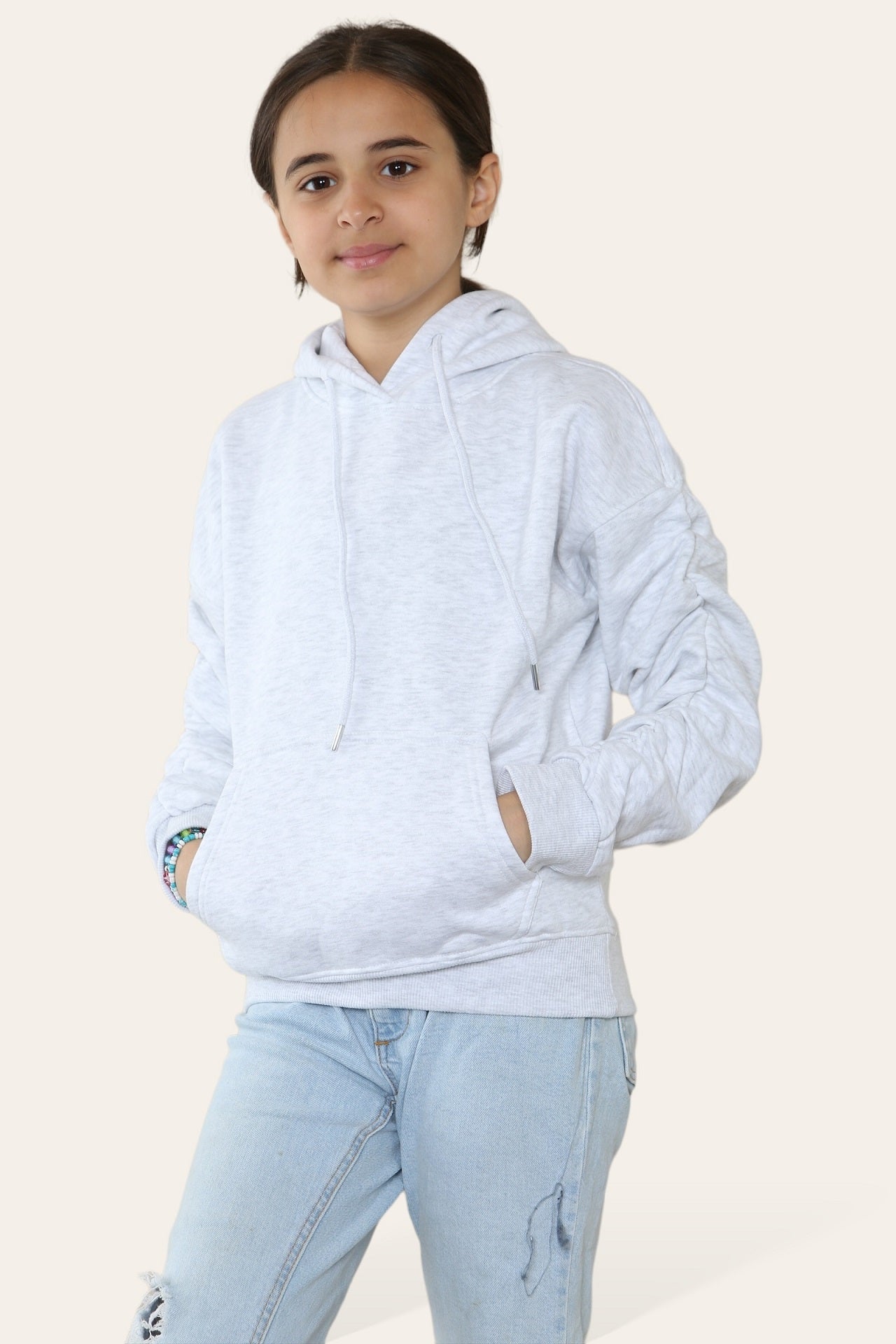 Kids Ruched Sleeve Hoodie - Kora - Storm Desire