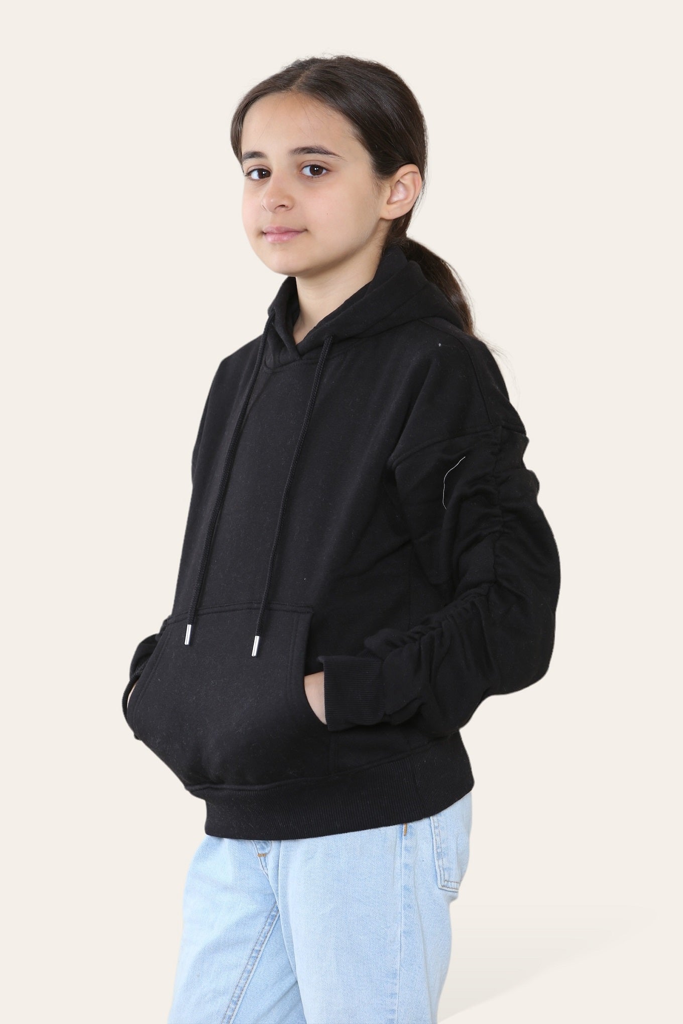 Kids Ruched Sleeve Hoodie - Kora - Storm Desire