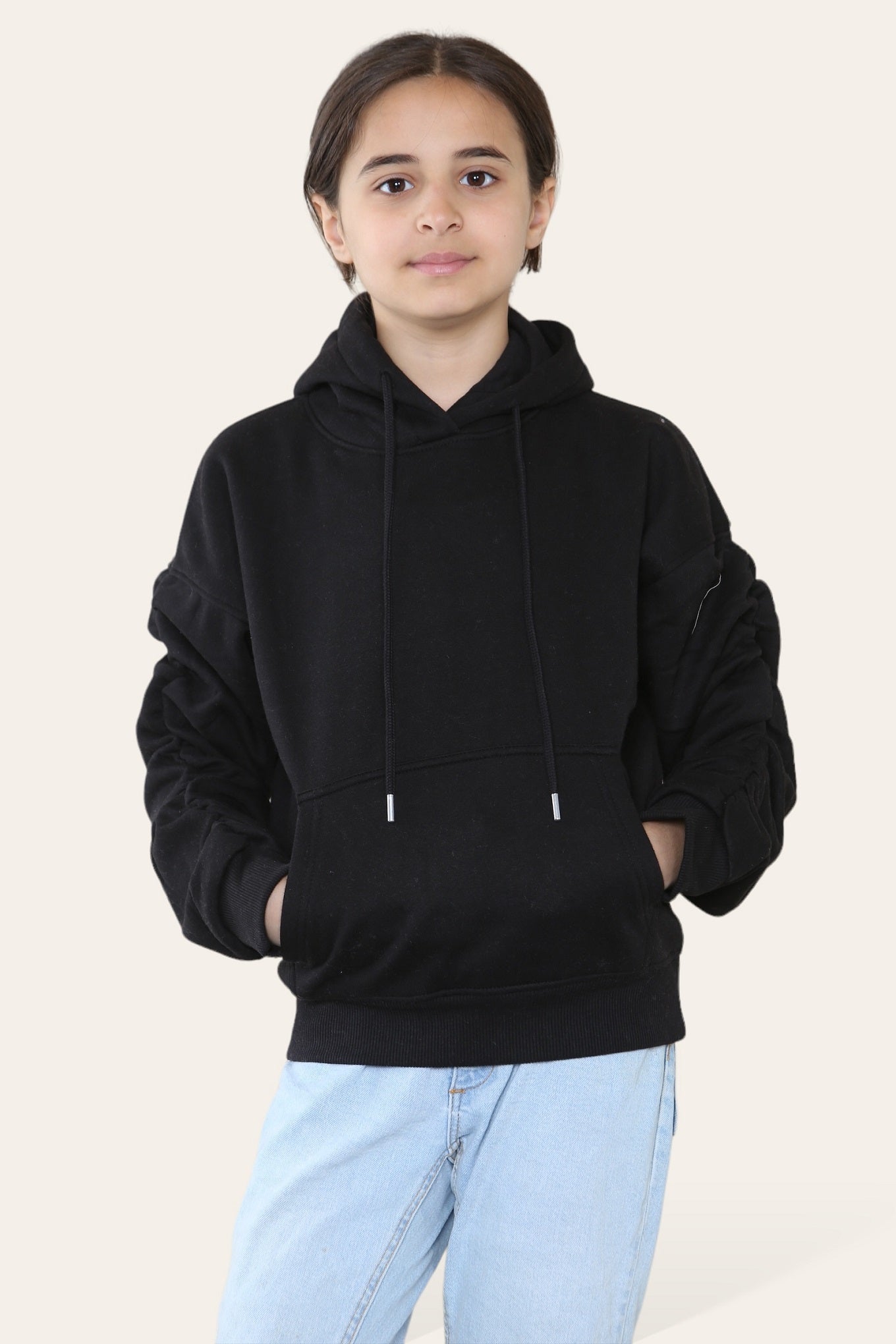 Kids Ruched Sleeve Hoodie - Kora - Storm Desire