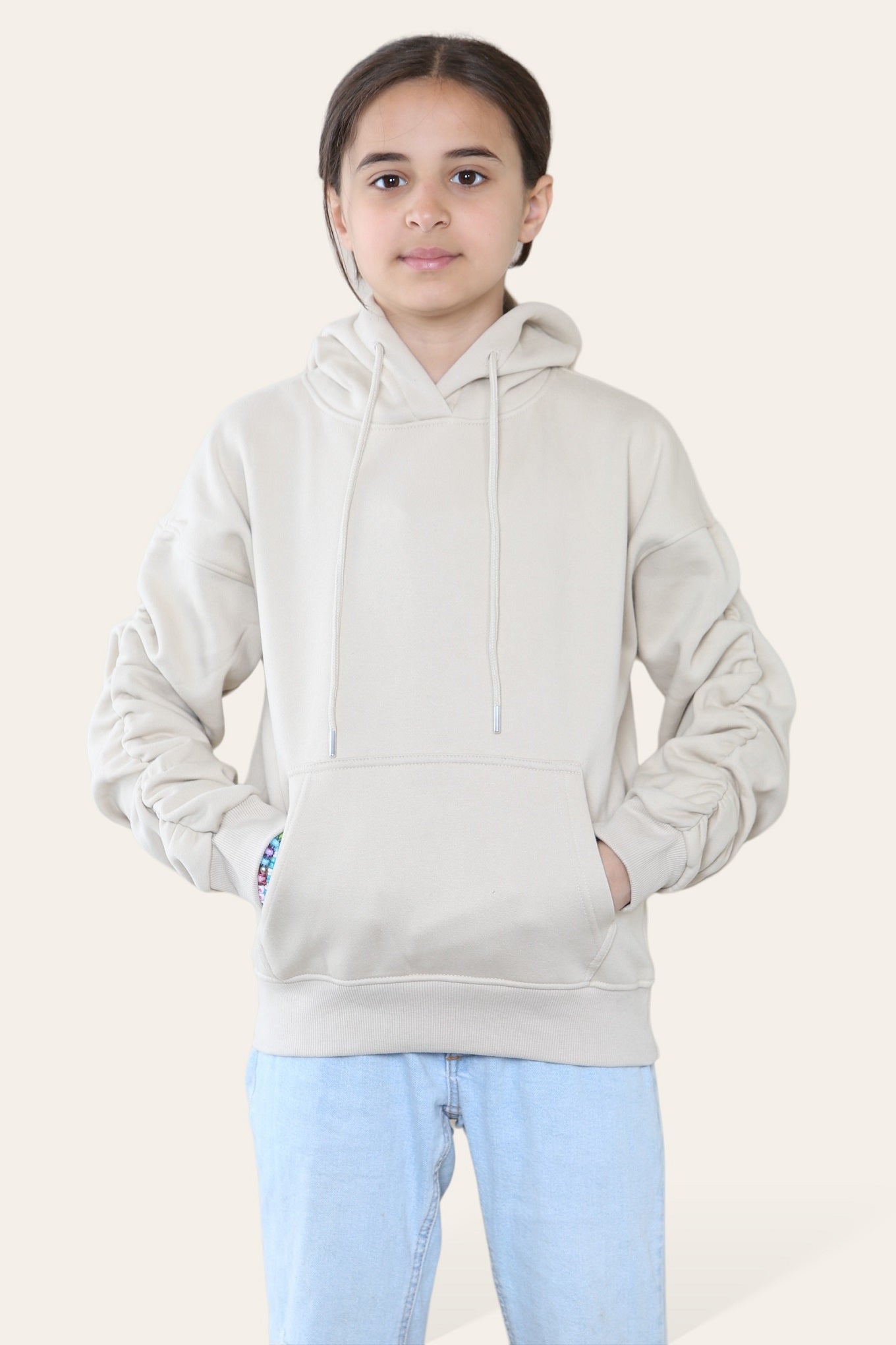 Kids Ruched Sleeve Hoodie - Kora - Storm Desire