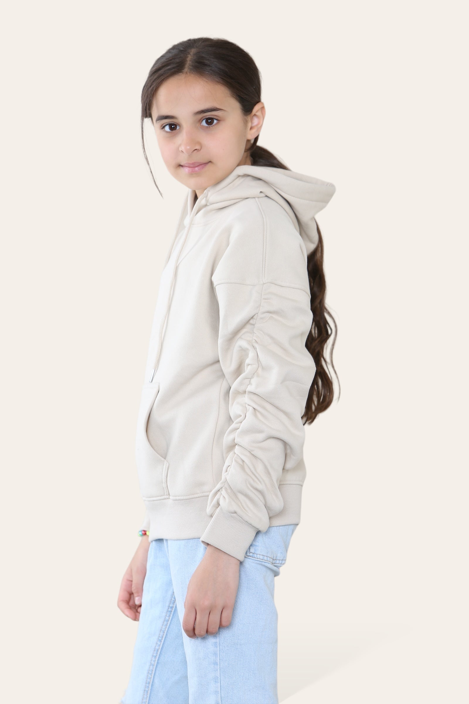 Kids Ruched Sleeve Hoodie - Kora - Storm Desire