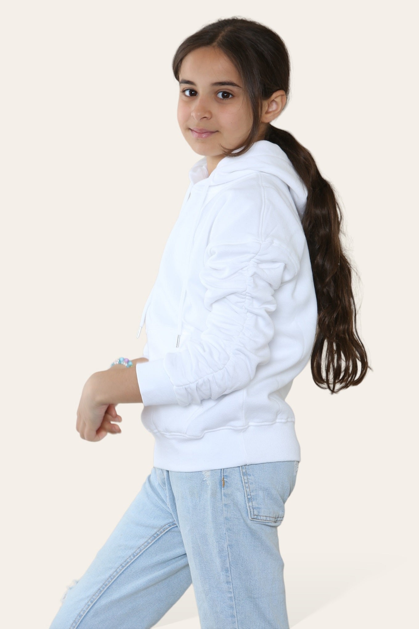 Kids Ruched Sleeve Hoodie - Kora - Storm Desire