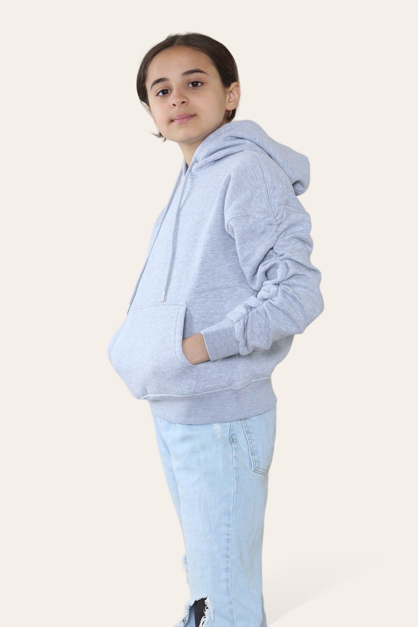 Kids Ruched Sleeve Hoodie - Kora - Storm Desire