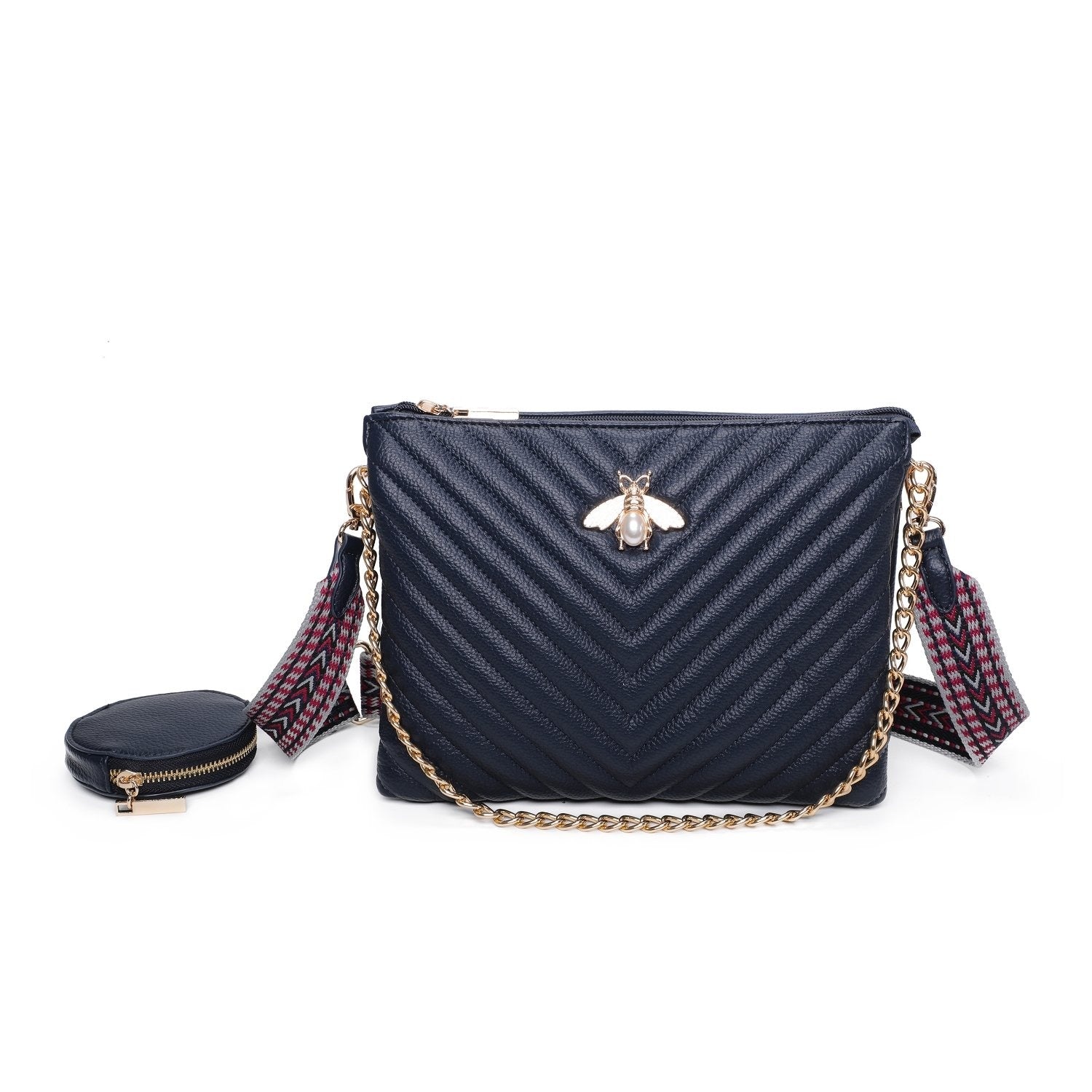 Woven Strap Bee Crossbody Bag - Arabella - Storm Desire