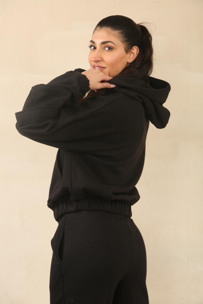 Cargo Bomber Jacket Fleece Tracksuit - Nadia