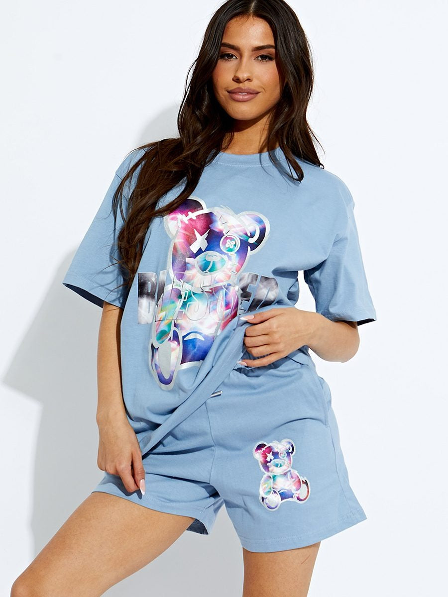 Blessed Teddy Oversized T-Shirt & Shorts Set - Blaire - Storm Desire