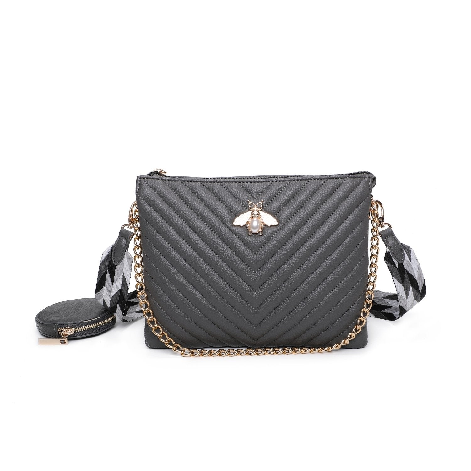 Woven Strap Bee Crossbody Bag - Arabella - Storm Desire