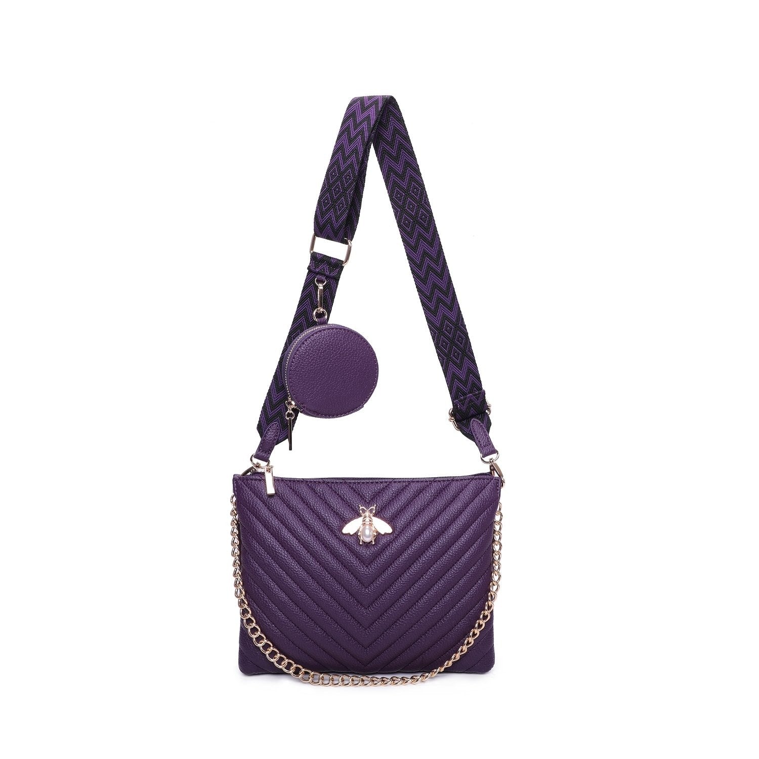 Woven Strap Bee Crossbody Bag - Arabella - Storm Desire